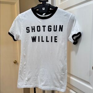 Next Level Apparel White Tee with Black Accents